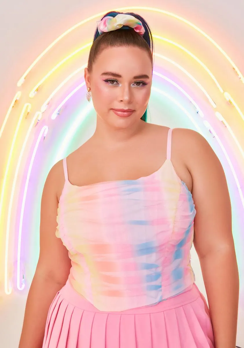 Plus Dash Of Sparkle Tulle Corset Top sold by Dolls Kill