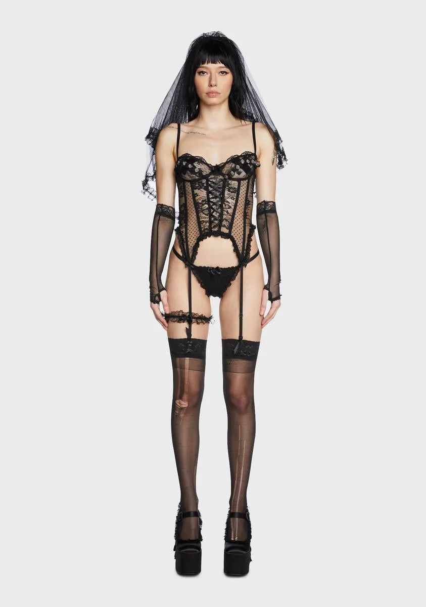 Midnight Honeymoon 5-Piece Lingerie Set sold by Dolls Kill