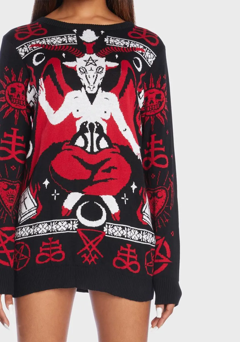 Baphoclaus Satanic Xmas Sweater sold by Dolls Kill product image thumbnail 2
