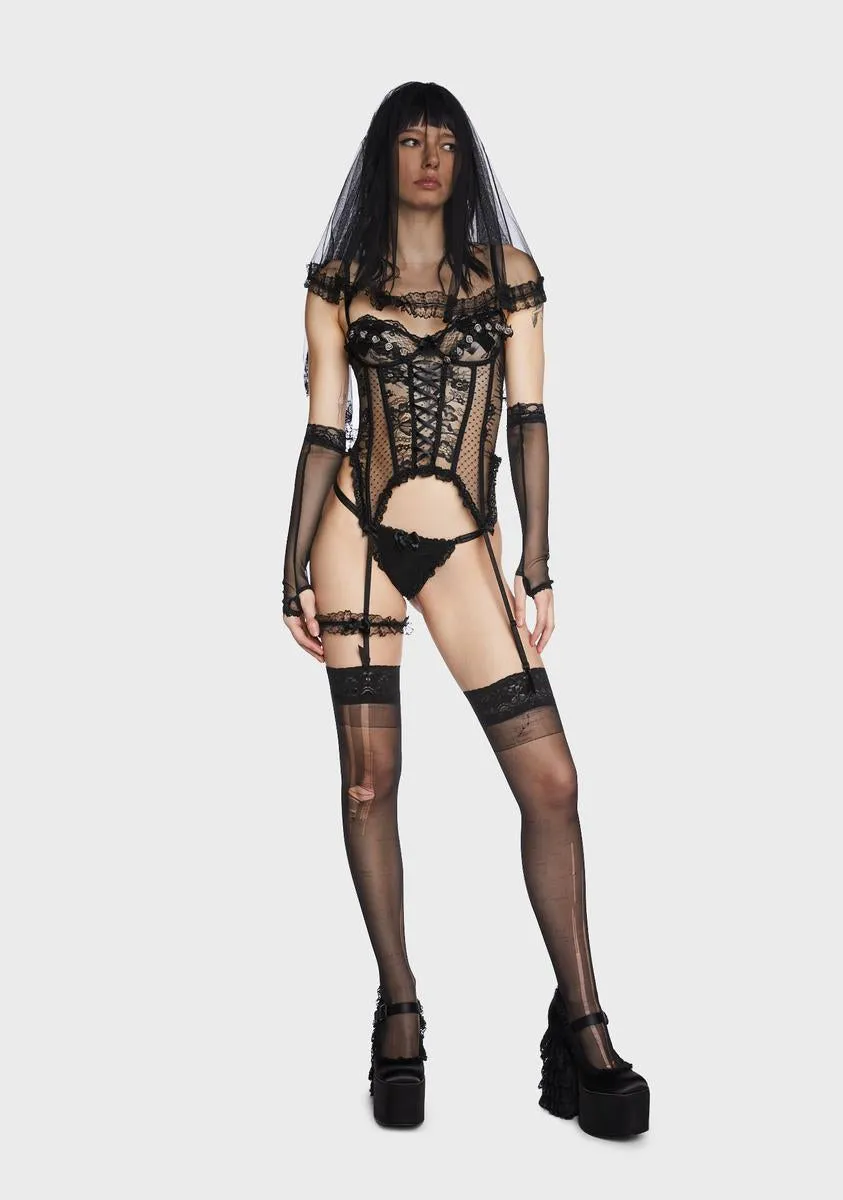 Midnight Honeymoon 5-Piece Lingerie Set sold by Dolls Kill product image thumbnail 5