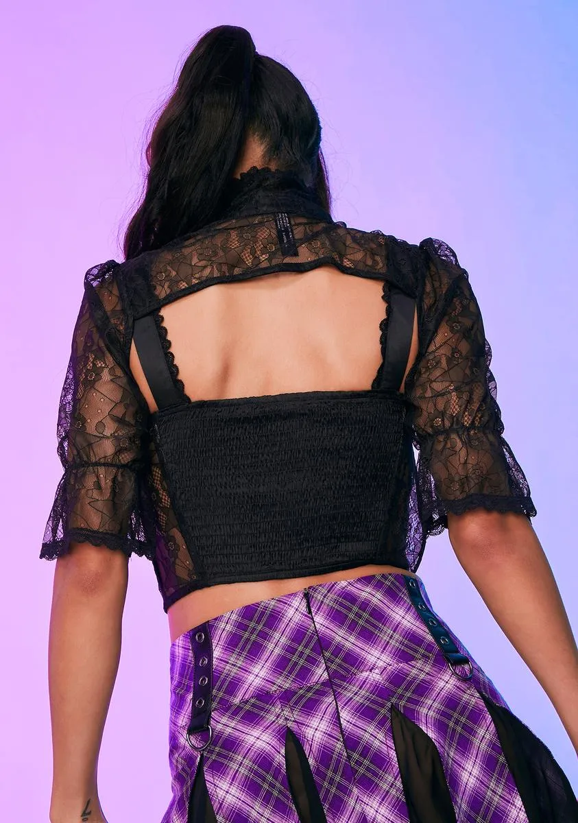 Pass The Crystals Satin Corset Top sold by Dolls Kill product image thumbnail 4