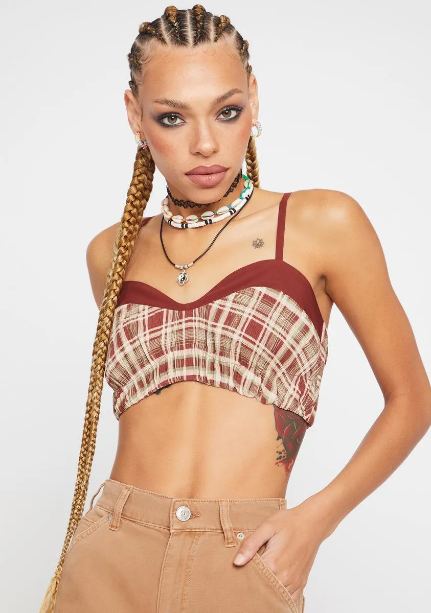 Reckless in Plaid Crop Top sold by Dolls Kill
