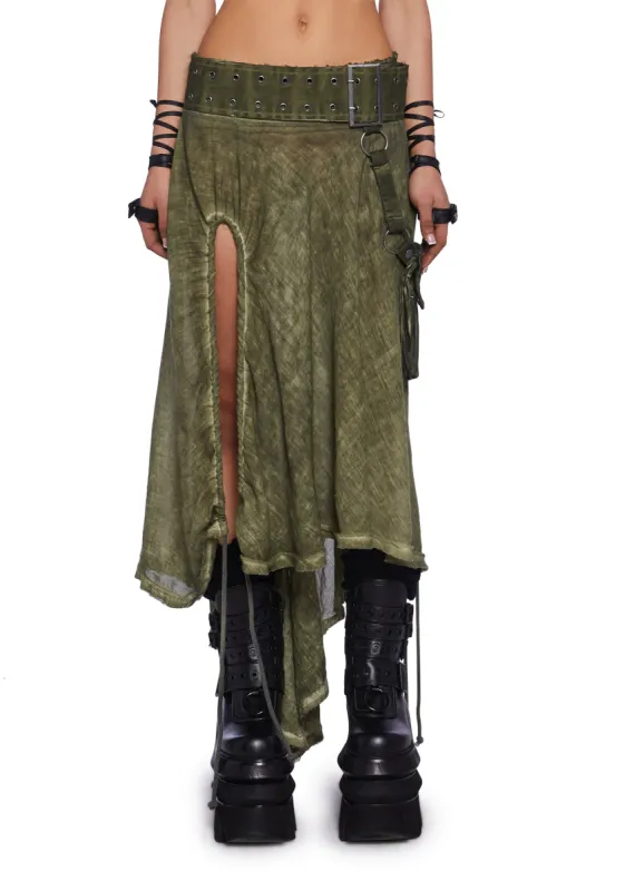 Switch Asymmetrical Midi Skirt sold by Dolls Kill