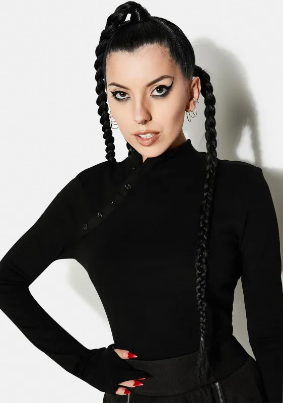 Collar Padded Long Sleeve Shirt sold by Dolls Kill