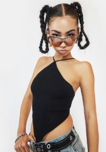 Noir Big Secrets Crop Top sold by Dolls Kill