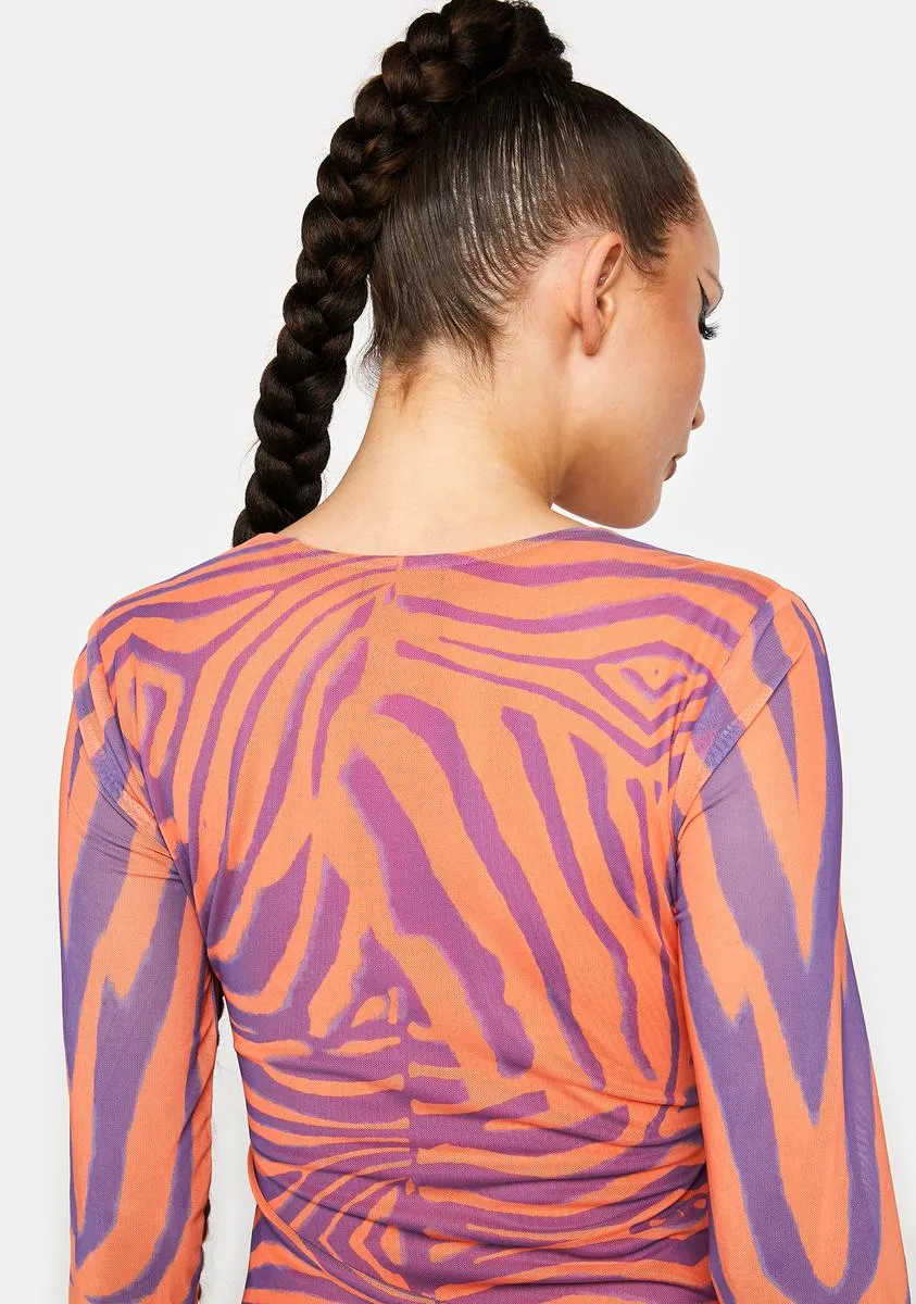 Orange Zebra Noreen Cut-Out Top sold by Dolls Kill product image thumbnail 4