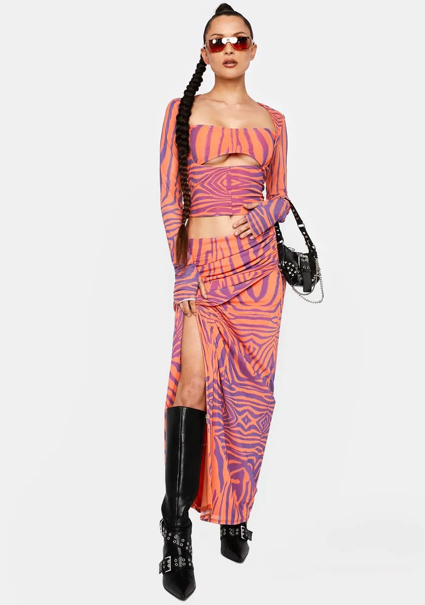 Orange Zebra Noreen Cut-Out Top sold by Dolls Kill product image thumbnail 3