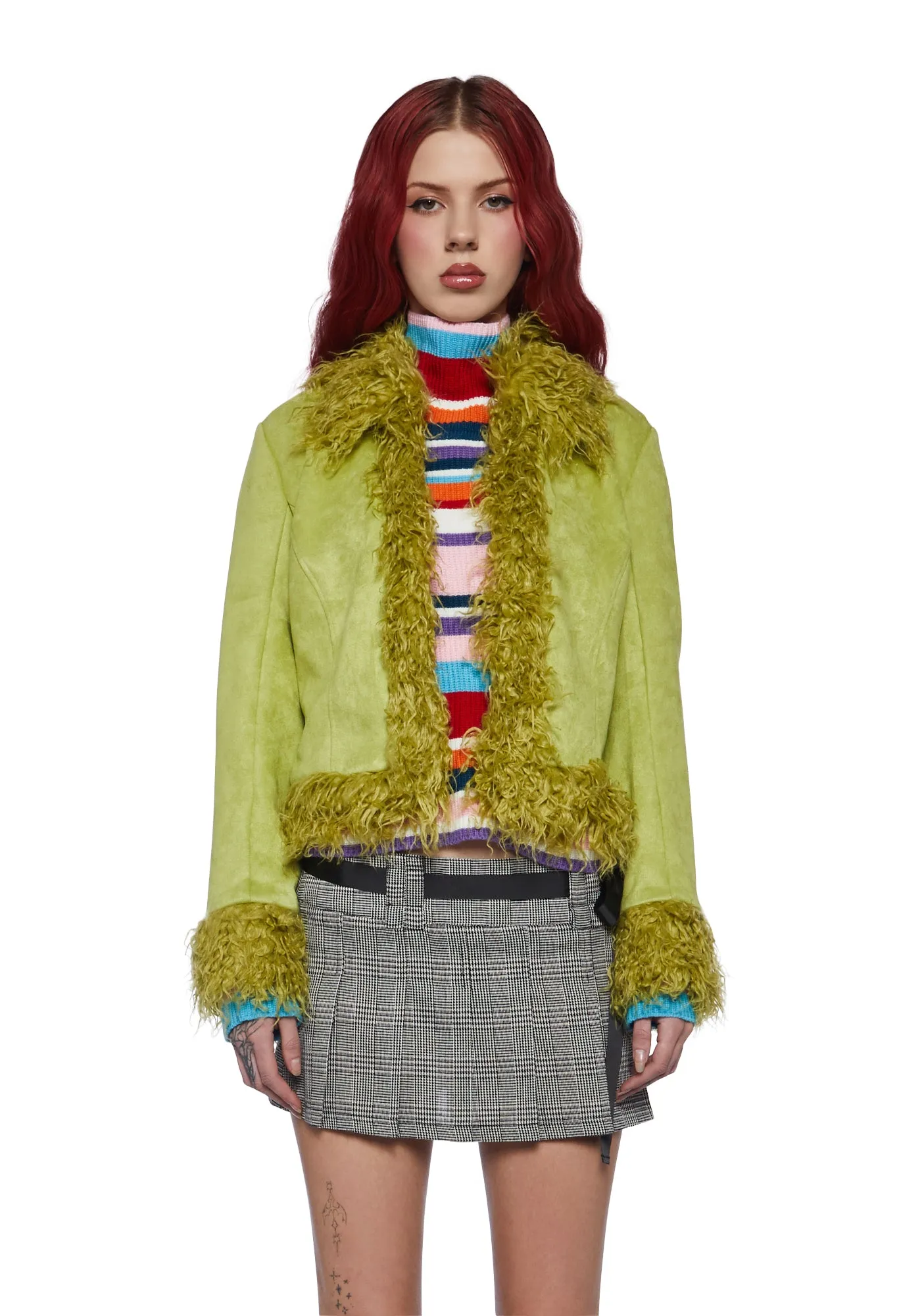 Clover Real Intentions Vegan Suede Jacket sold by Dolls Kill