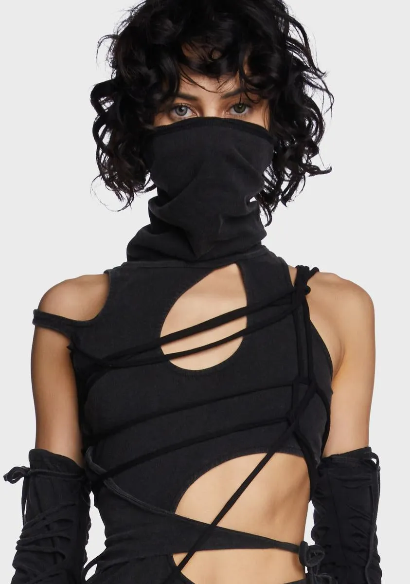 Modulation Strappy Cut Out Dress - Charcoal sold by Dolls Kill product image thumbnail 2