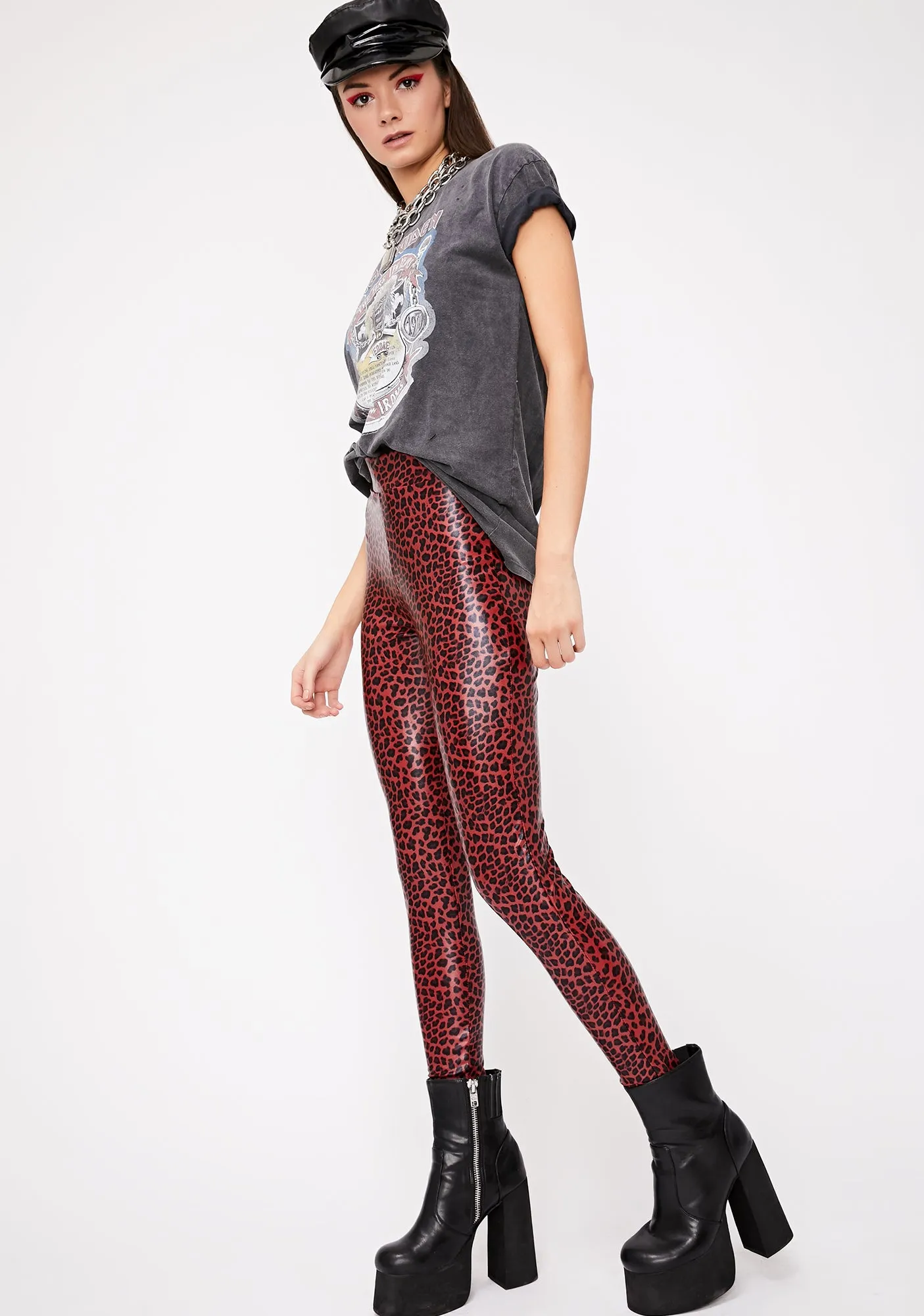 Electric Jungle Vinyl Leggings sold by Dolls Kill product image thumbnail 3