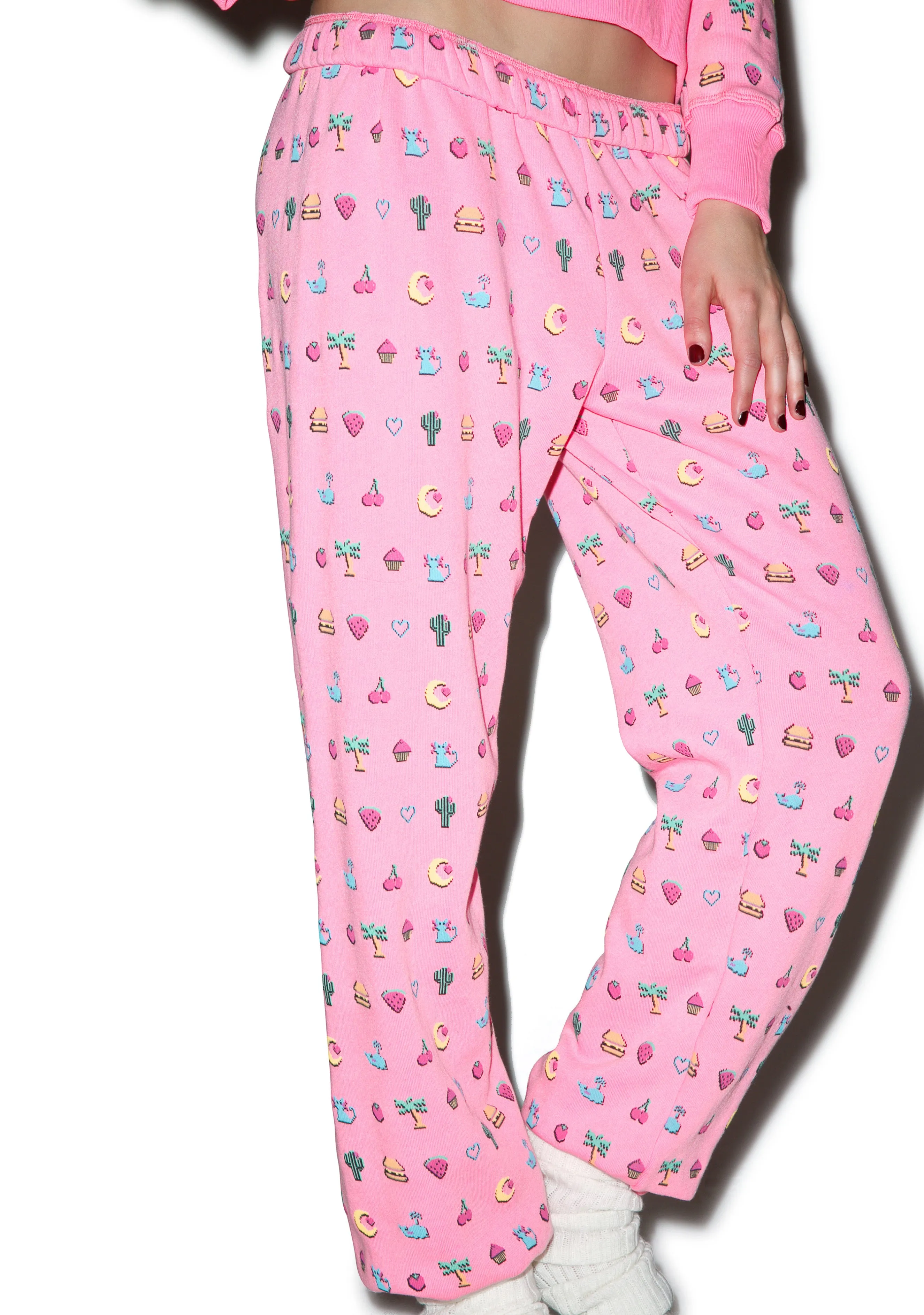 Pixelated Emoji Easy Sweatpants sold by Dolls Kill product image thumbnail 3