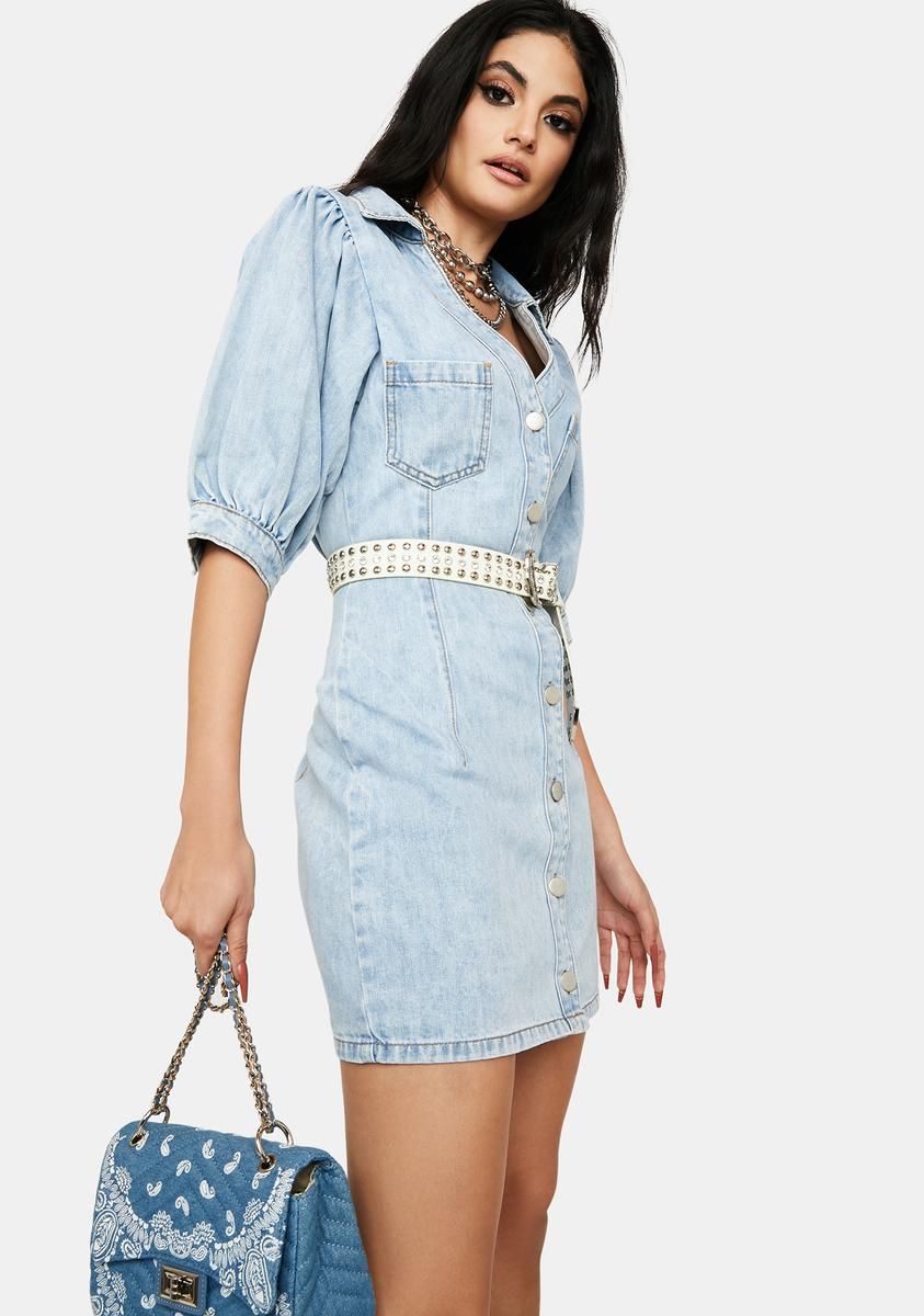 Denim Real Trendsetter Denim Mini Dress sold by Dolls Kill product image thumbnail 2