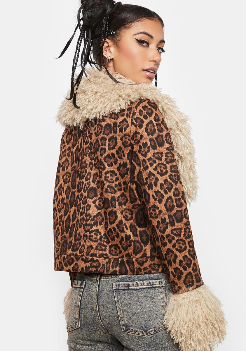 Big Purrr Faux Fur Leopard Jacket sold by Dolls Kill product image thumbnail 4