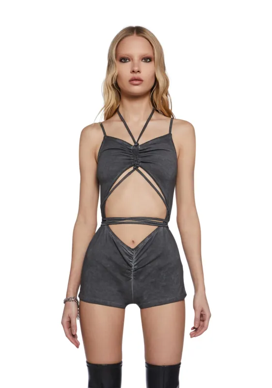 Chord Cut Out Romper sold by Dolls Kill