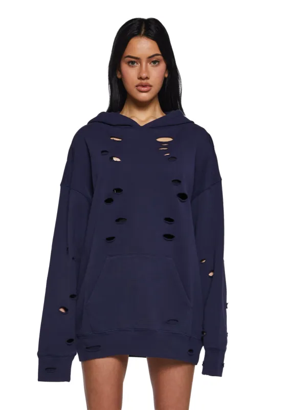 Girly Grit Distressed Hoodie sold by Dolls Kill