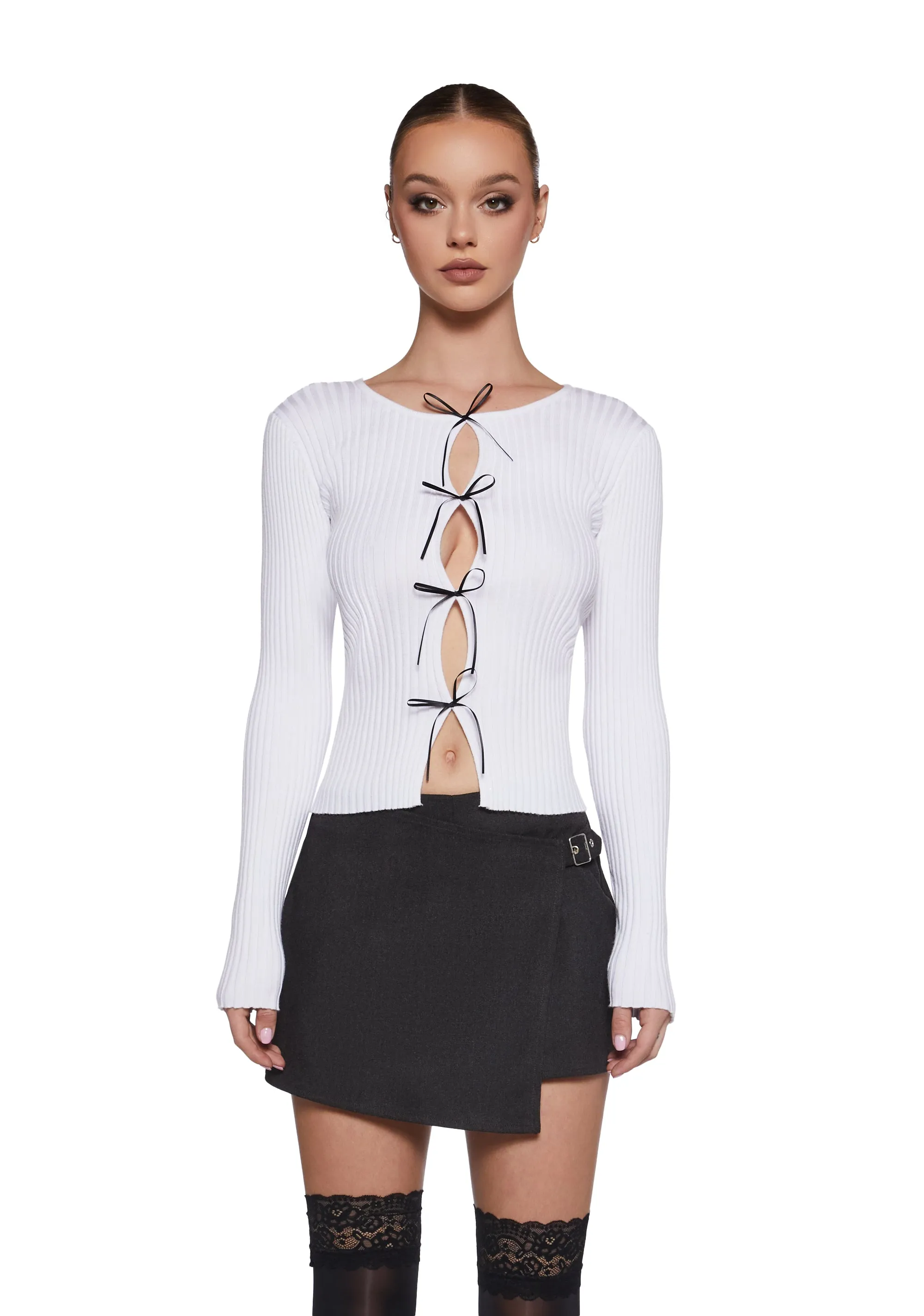 Filing Away Bow Top sold by Dolls Kill