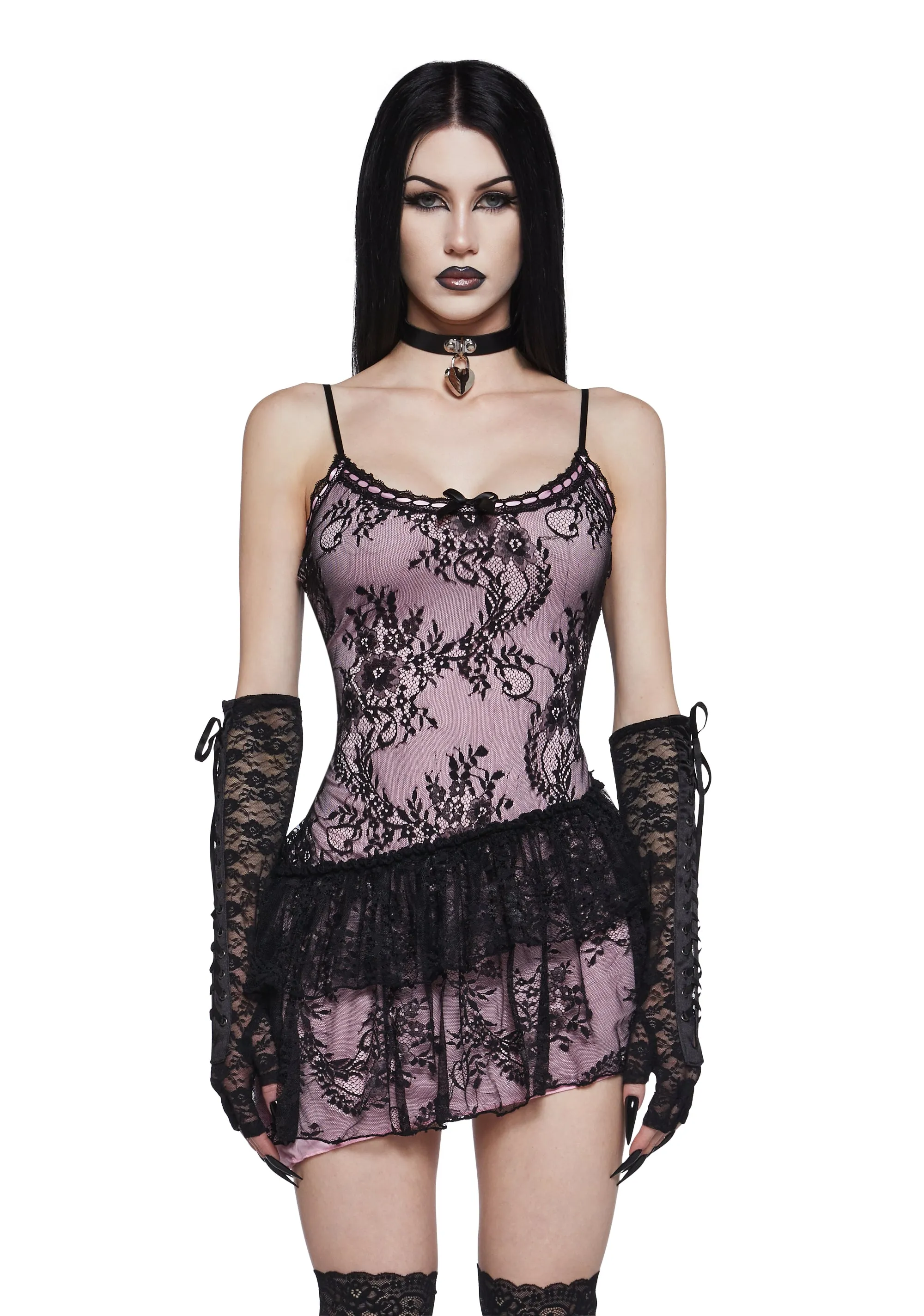 Eclipsed Romance Lace Mini Dress sold by Dolls Kill