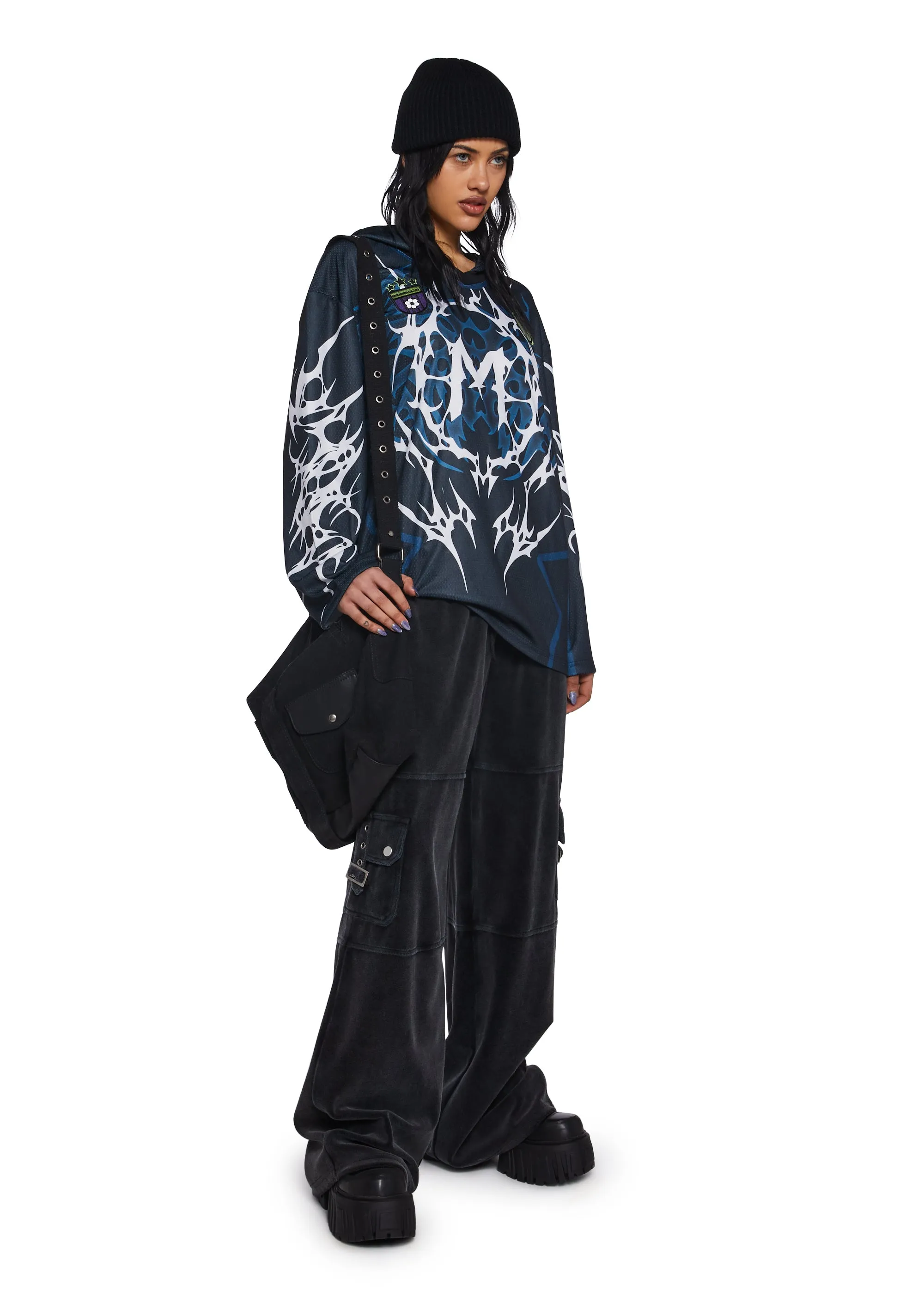 Neo Tribal Jersey Hoodie sold by Dolls Kill product image thumbnail 2