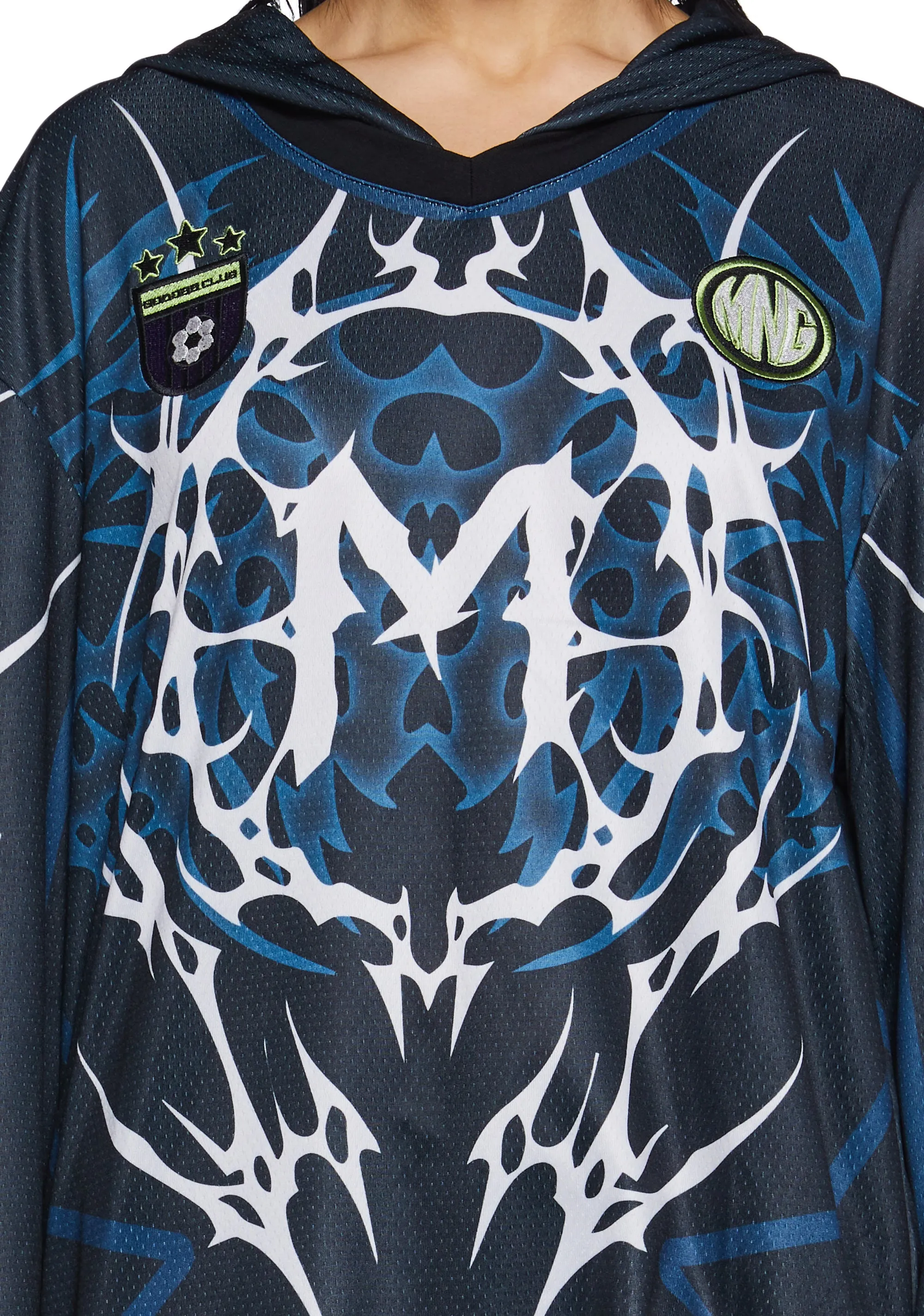 Neo Tribal Jersey Hoodie sold by Dolls Kill product image thumbnail 5