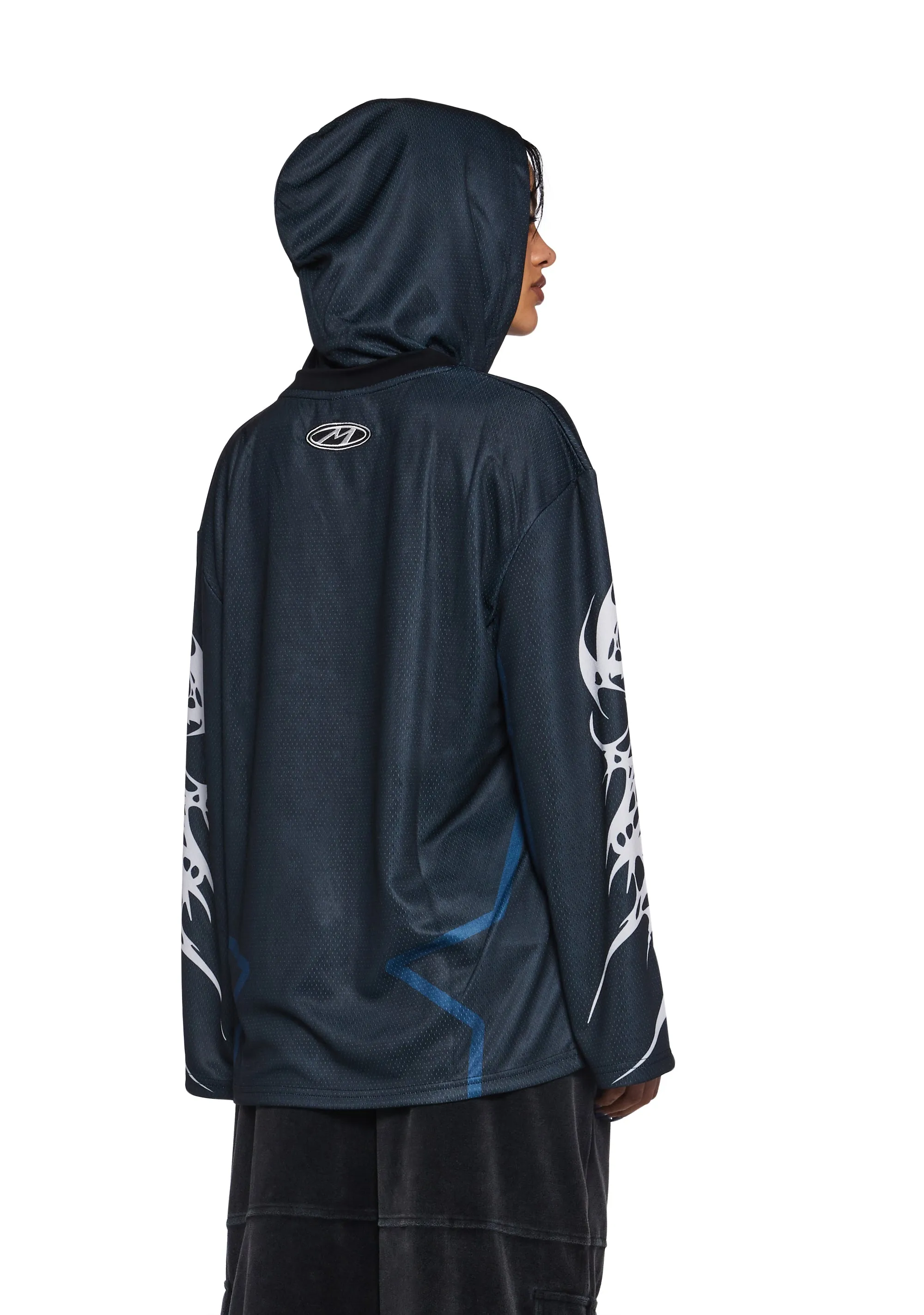 Neo Tribal Jersey Hoodie sold by Dolls Kill product image thumbnail 4