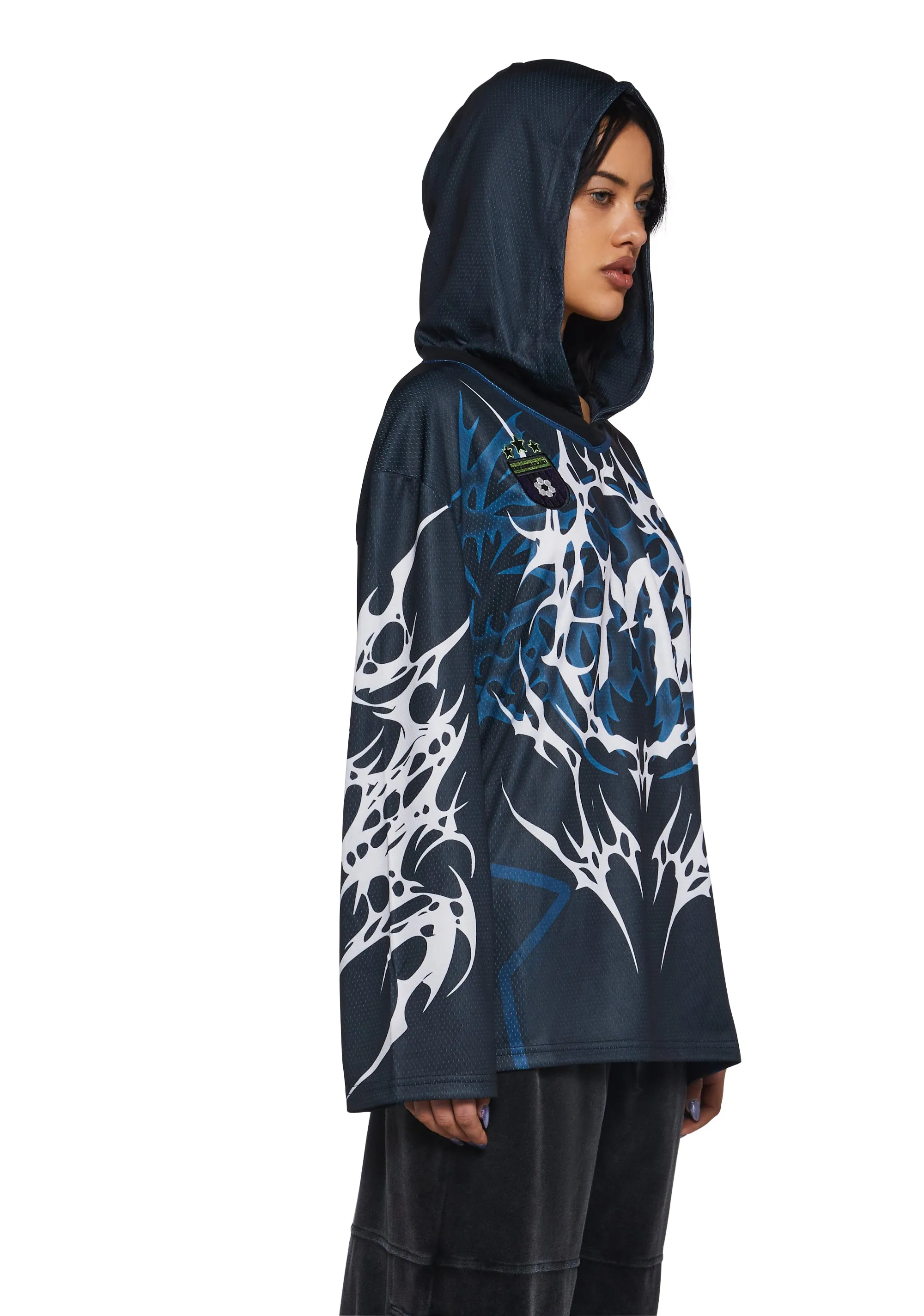Neo Tribal Jersey Hoodie sold by Dolls Kill product image thumbnail 3