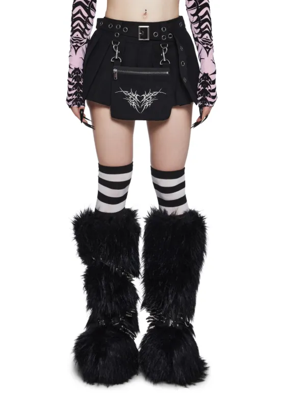 Encrypted Darkness Pleated Mini Skirt sold by Dolls Kill