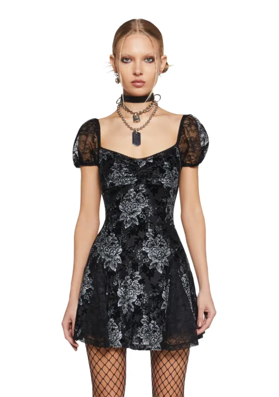 Defiant Love Mini Dress - Silver sold by Dolls Kill