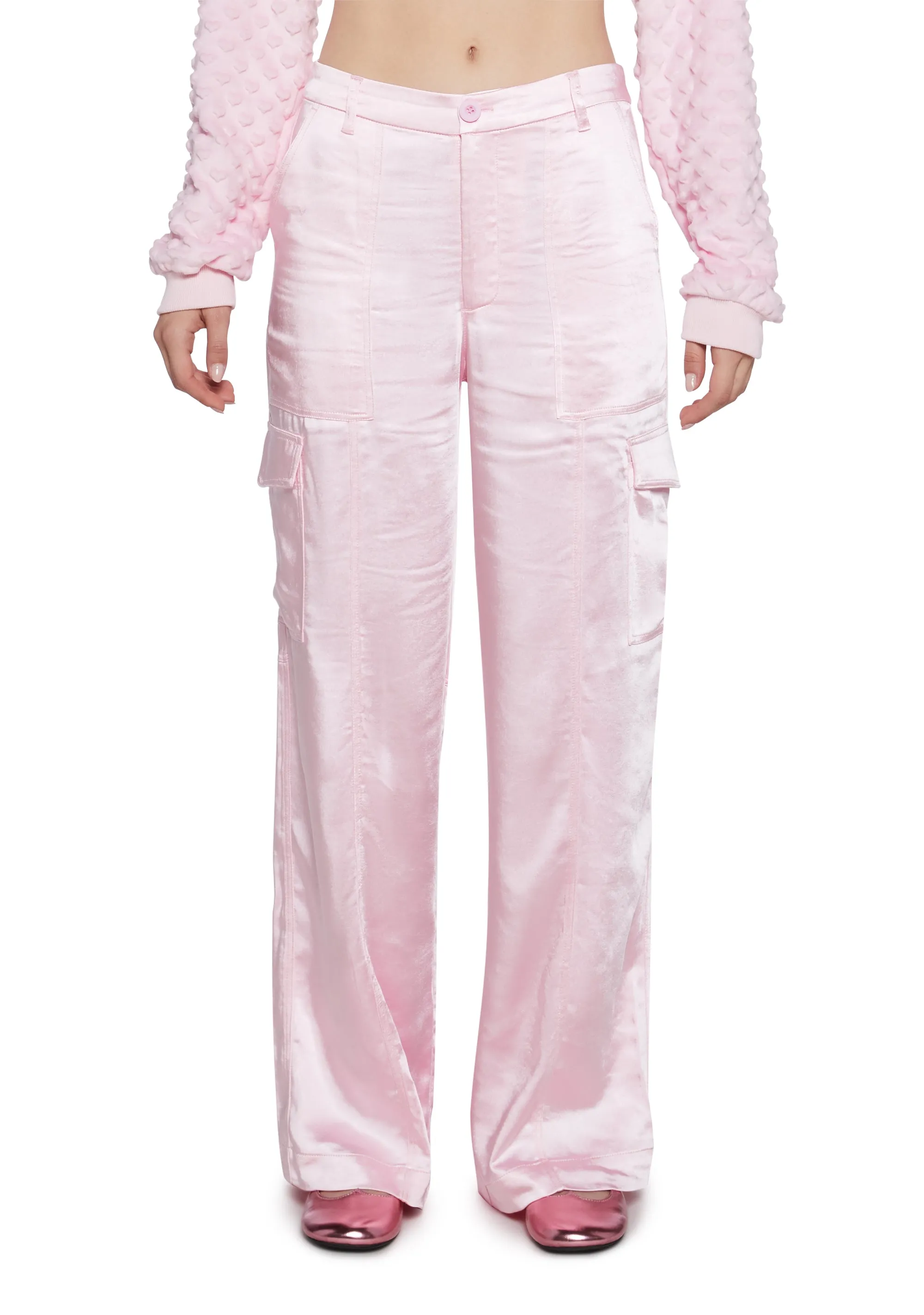 Affectionate Ways Satin Cargo Pants sold by Dolls Kill