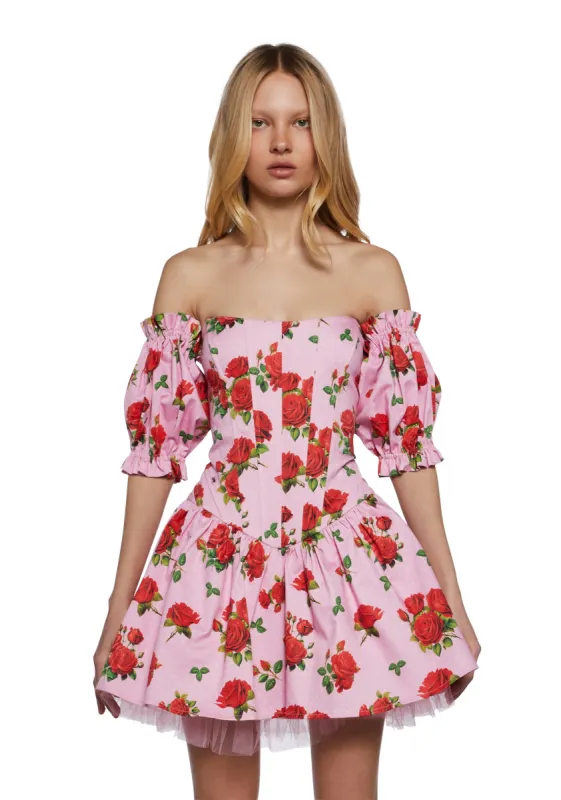 Holding Court Corset Dress - Pink sold by Dolls Kill