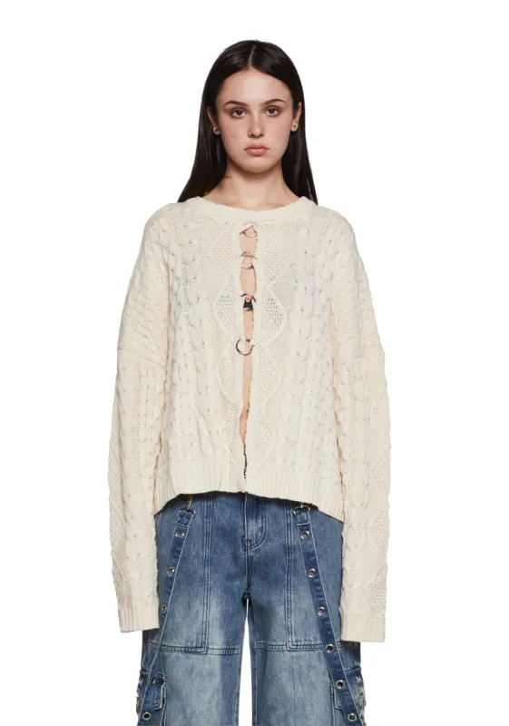 Dimension Split Front Sweater sold by Dolls Kill