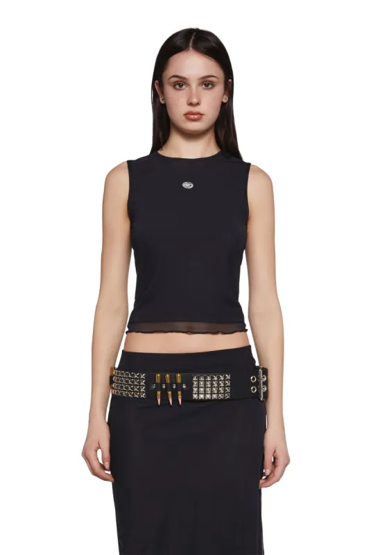 Corset Print Mesh Tank Top sold by Dolls Kill