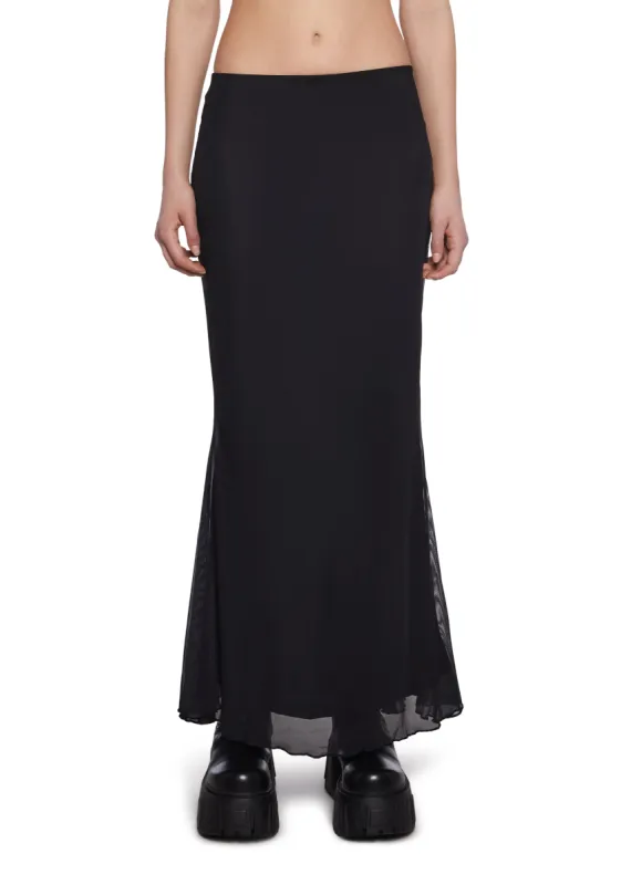 Corset Print Mesh Maxi Skirt sold by Dolls Kill