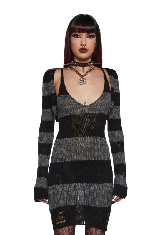 Grunge Space Sweater Dress And Shrug Set sold by Dolls Kill