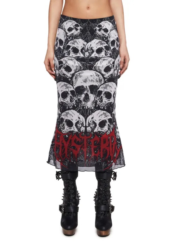 Goth Hysteria Midi Skirt sold by Dolls Kill