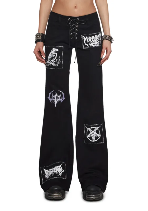 Morbid Curiosity Flare Pants sold by Dolls Kill