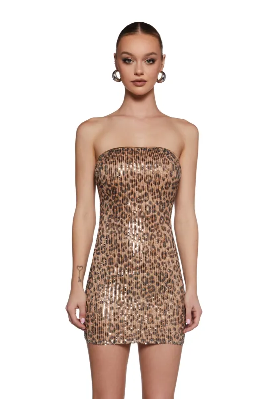 Ultimate Prowess Leopard Dress sold by Dolls Kill