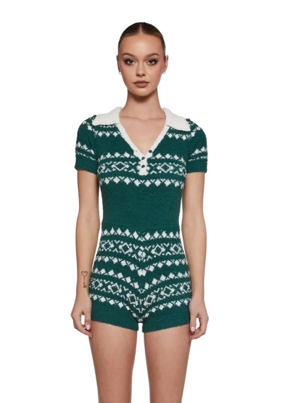 Chalet Dreams Fuzzy Romper sold by Dolls Kill