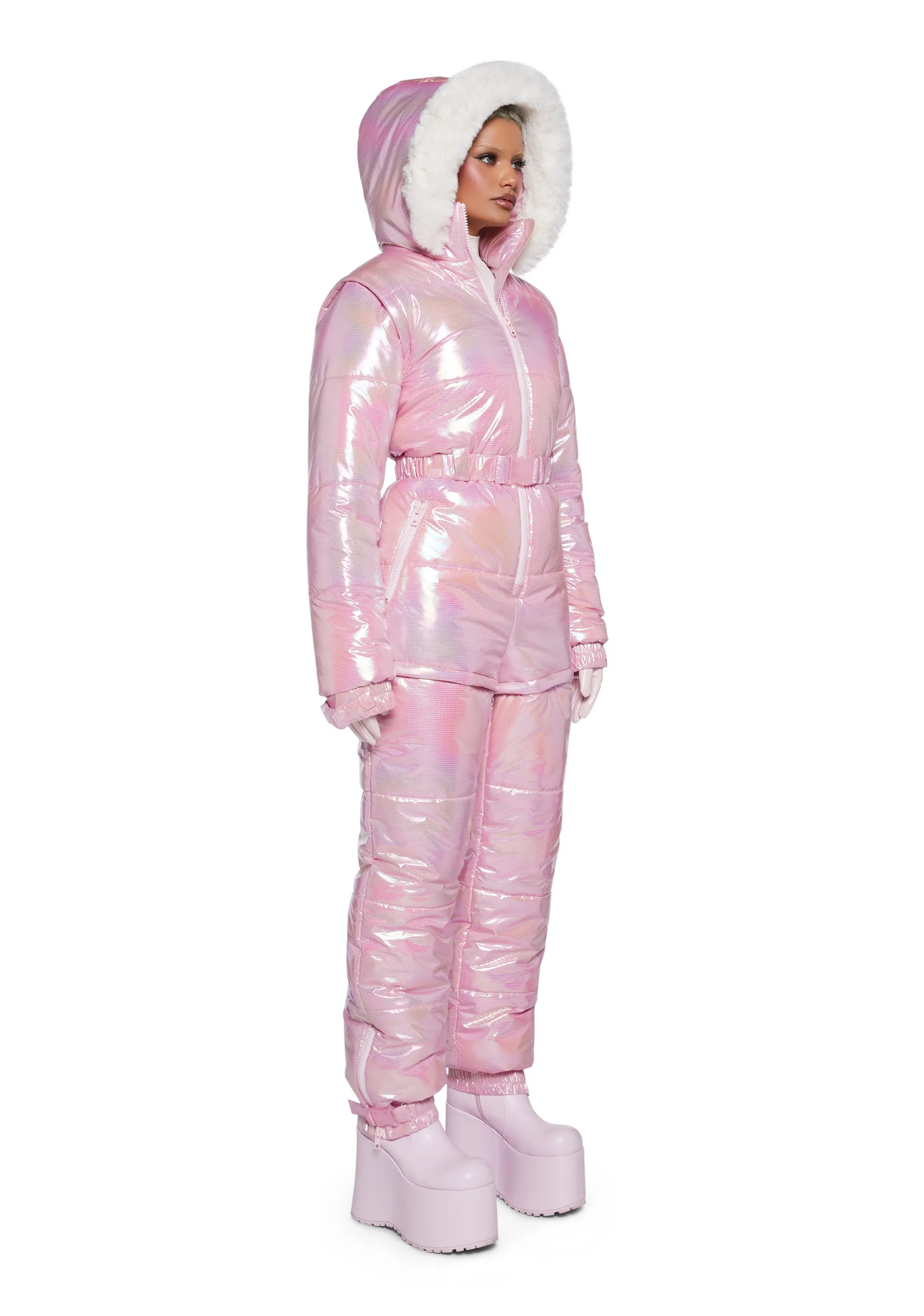 Frosted Glow Iridescent Snowsuit sold by Dolls Kill product image thumbnail 3