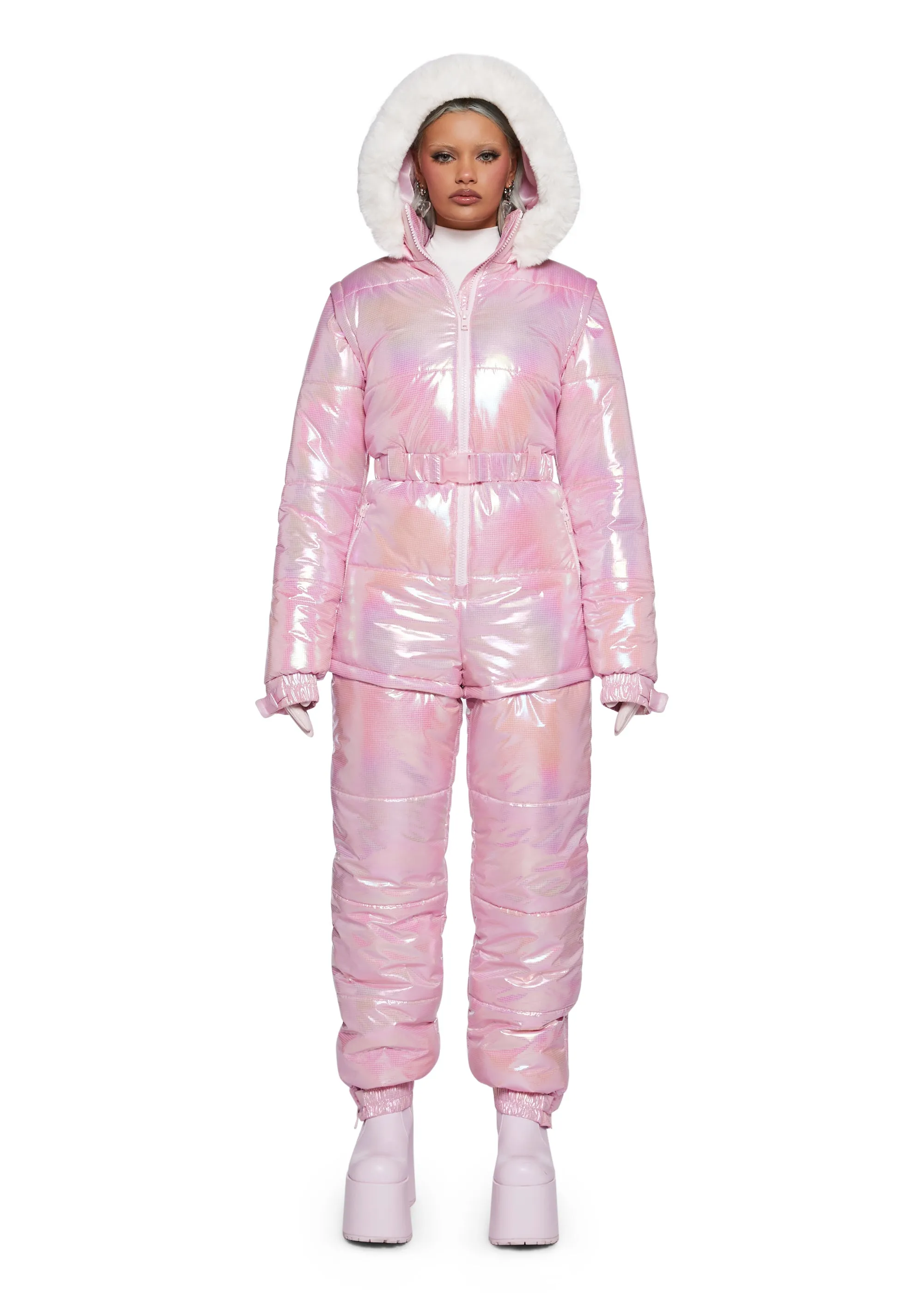 Frosted Glow Iridescent Snowsuit sold by Dolls Kill