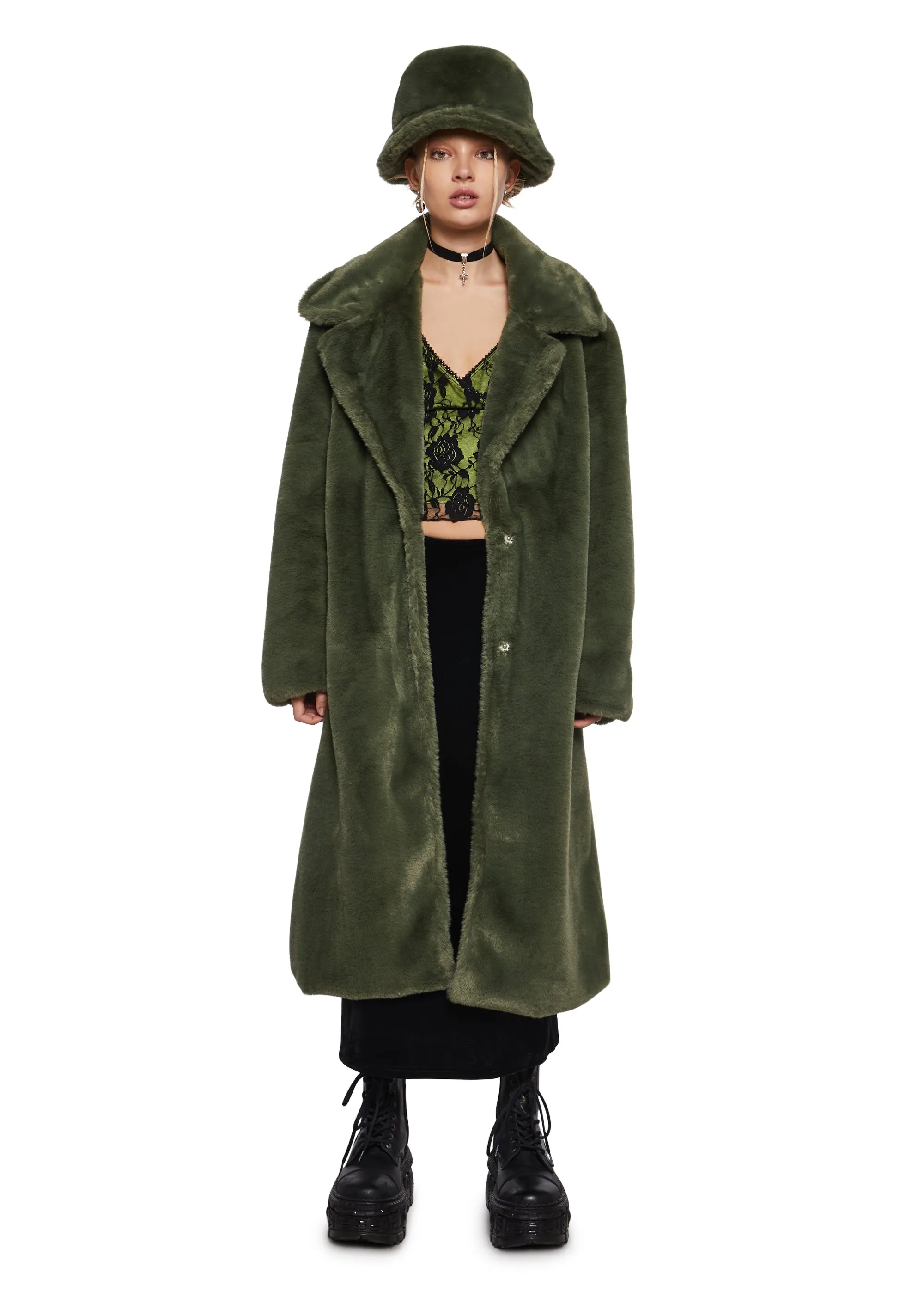 Virtual Insanity Faux Fur Coat And Hat sold by Dolls Kill