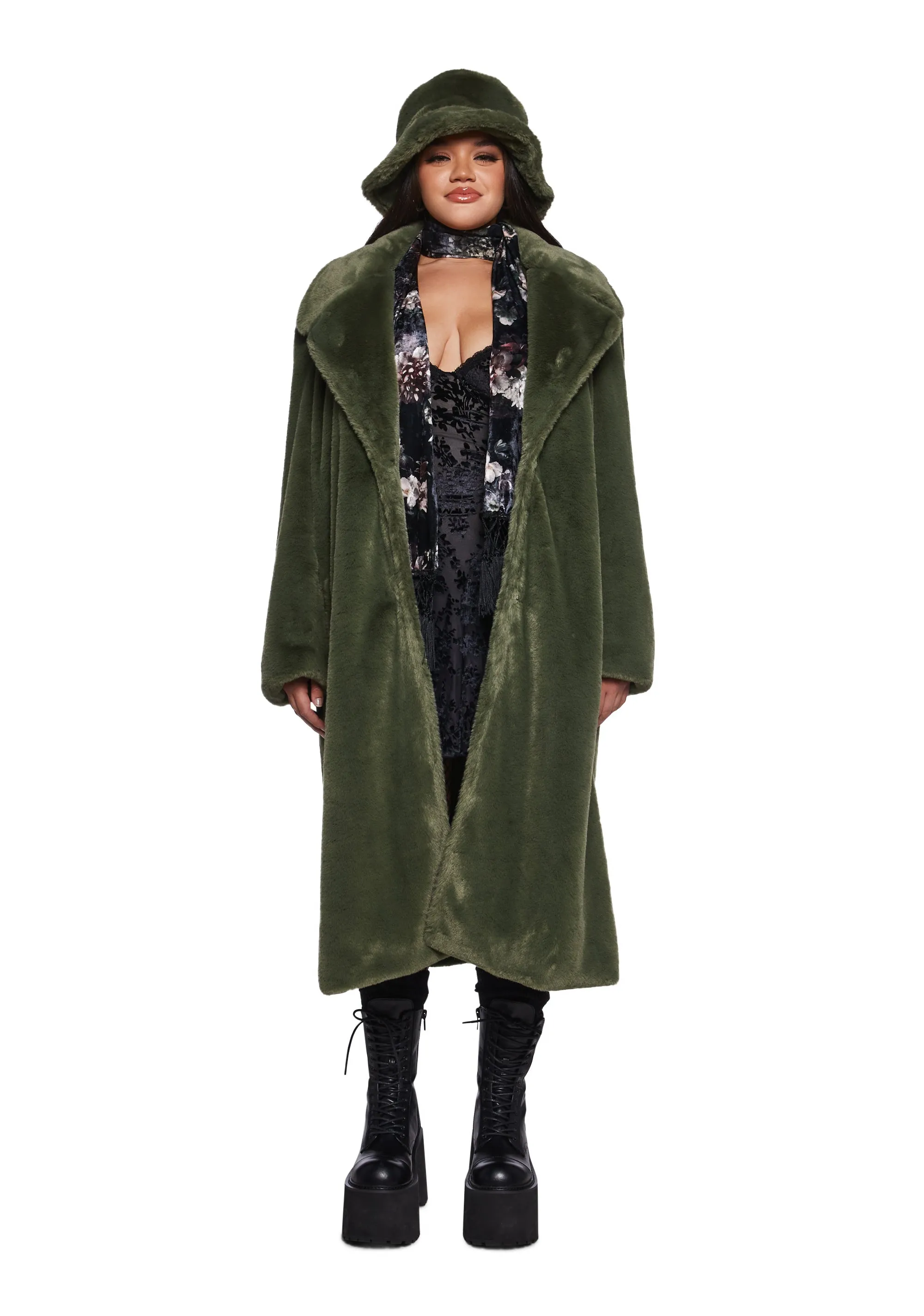 Virtual Insanity Faux Fur Coat And Hat sold by Dolls Kill product image thumbnail 2