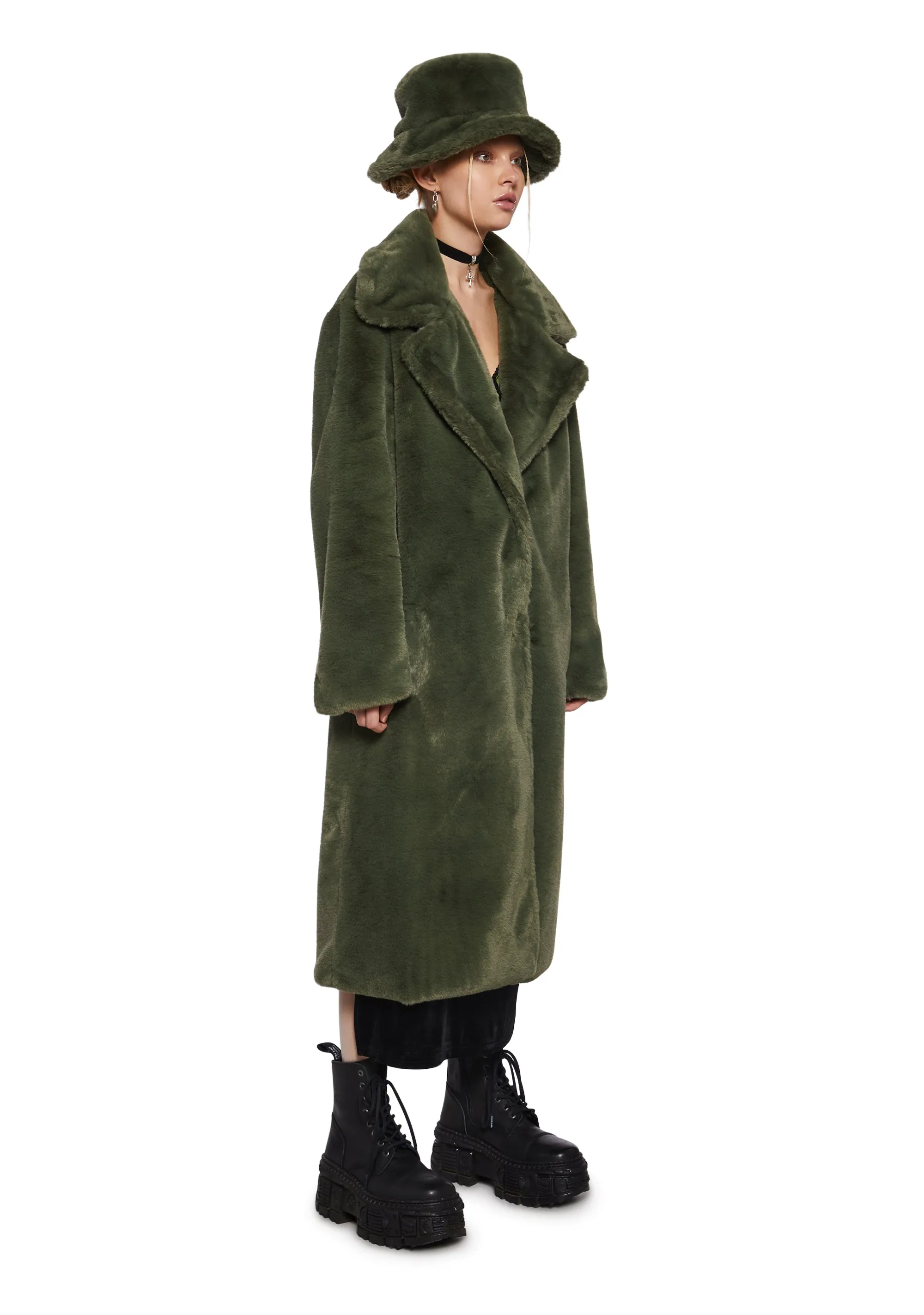 Virtual Insanity Faux Fur Coat And Hat sold by Dolls Kill product image thumbnail 3