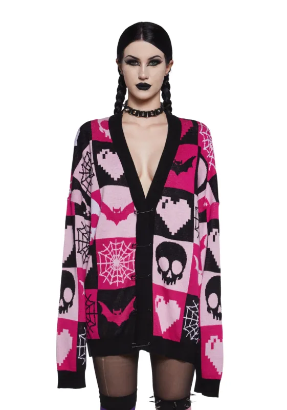 Darkest Affection Patchwork Cardigan sold by Dolls Kill