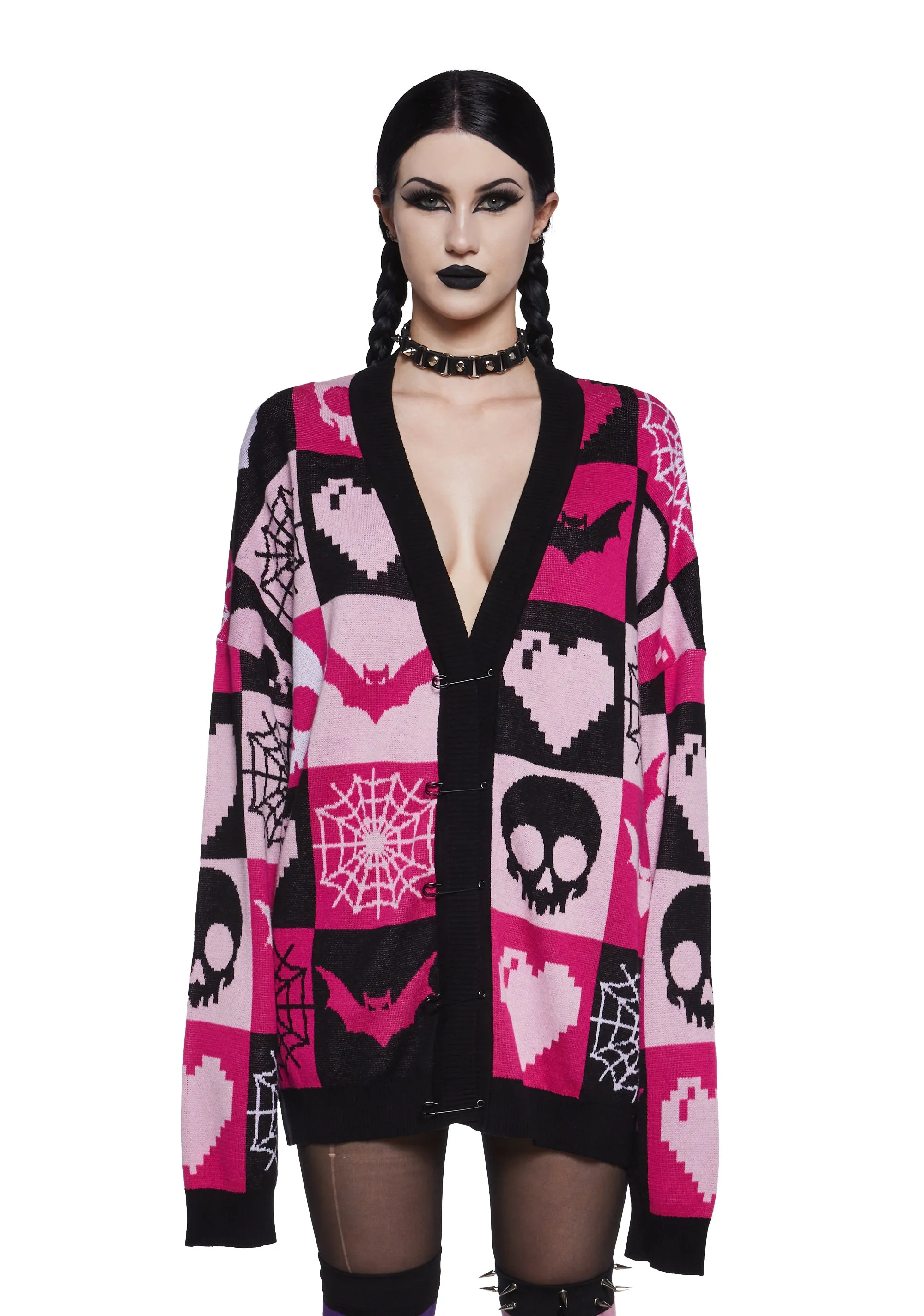 Darkest Affection Patchwork Cardigan sold by Dolls Kill