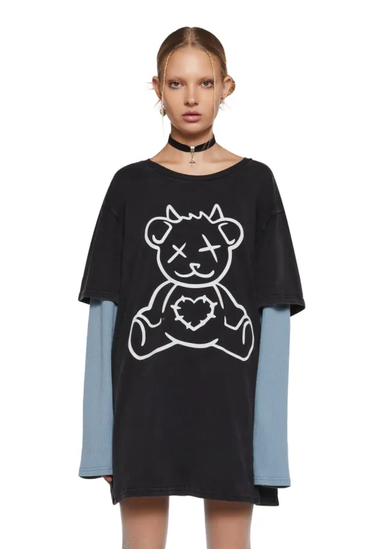 Harsh Reality Long Sleeve Top sold by Dolls Kill