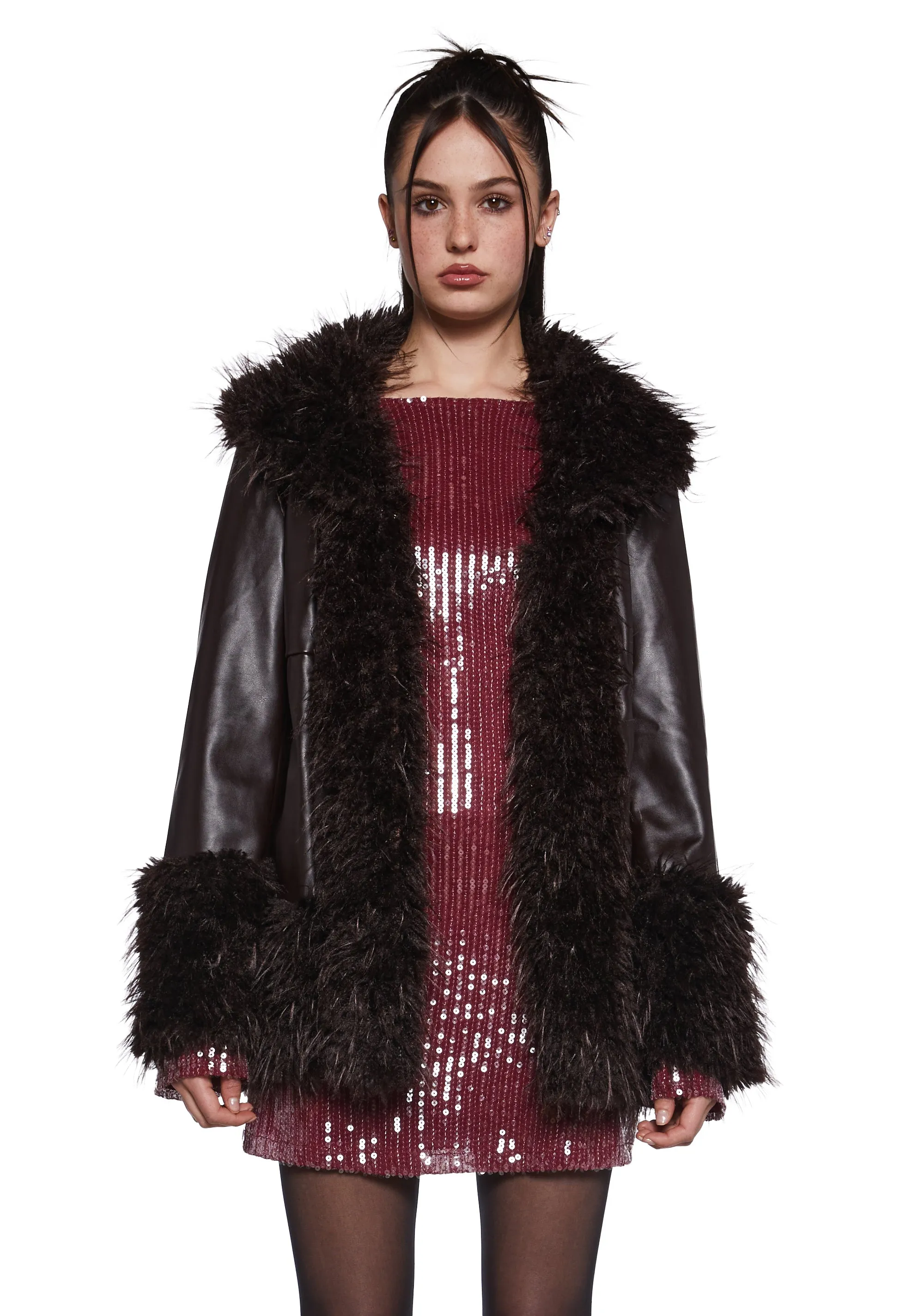 Genuine Jealousy Vegan Leather Coat sold by Dolls Kill