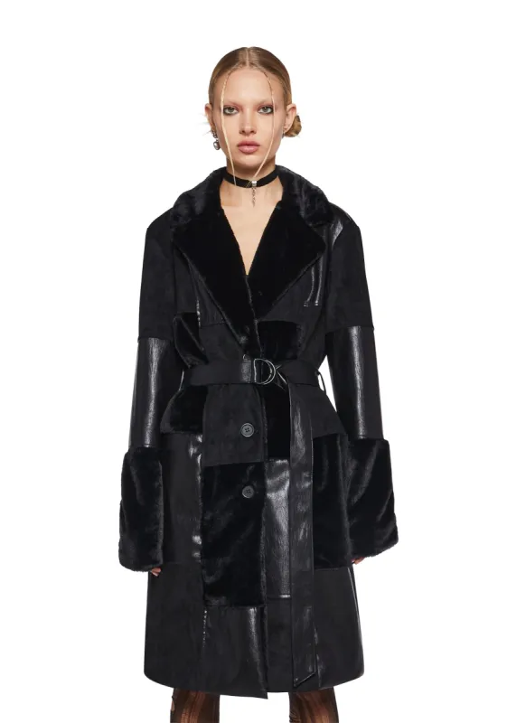 In The Twilight Faux Fur Coat sold by Dolls Kill