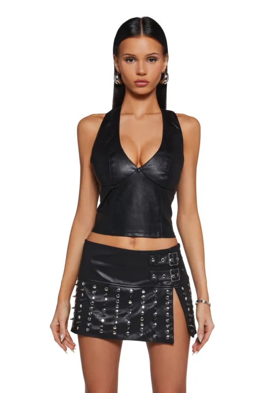 Smooch O’Clock Halter Top sold by Dolls Kill