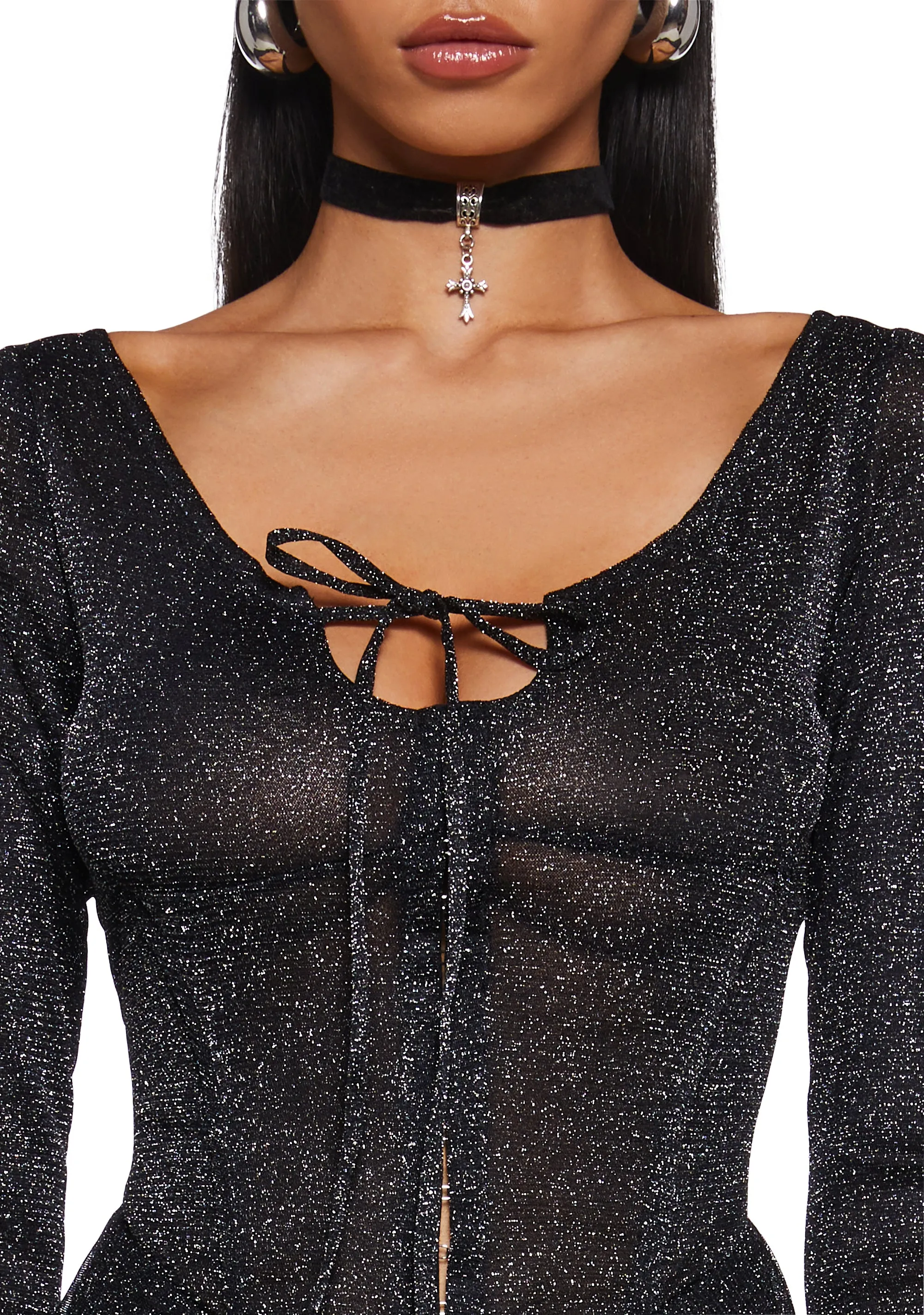 Ball Drop Glitter Playsuit sold by Dolls Kill product image thumbnail 5