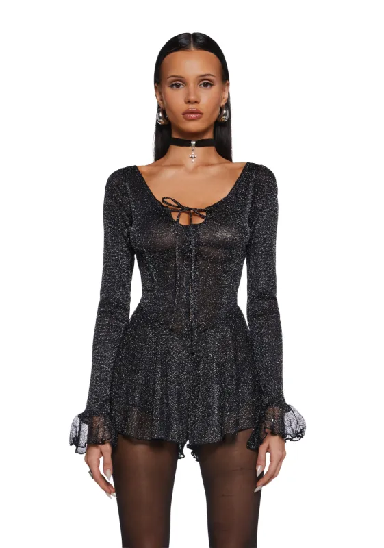 Ball Drop Glitter Playsuit sold by Dolls Kill